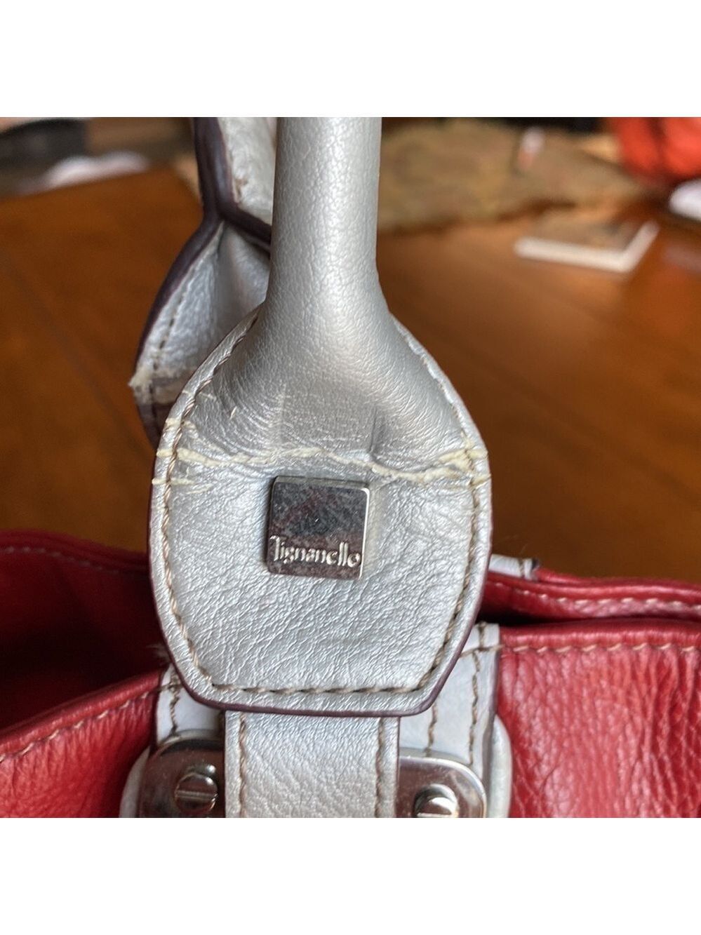 TIGNANELLO stylish Red white stripes 💯 leather 🎉Host Pick 7/22 🎉 - Picture 4 of 10